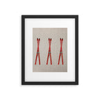 Red Vintage Skis Framed Art Print Gallery Image 6