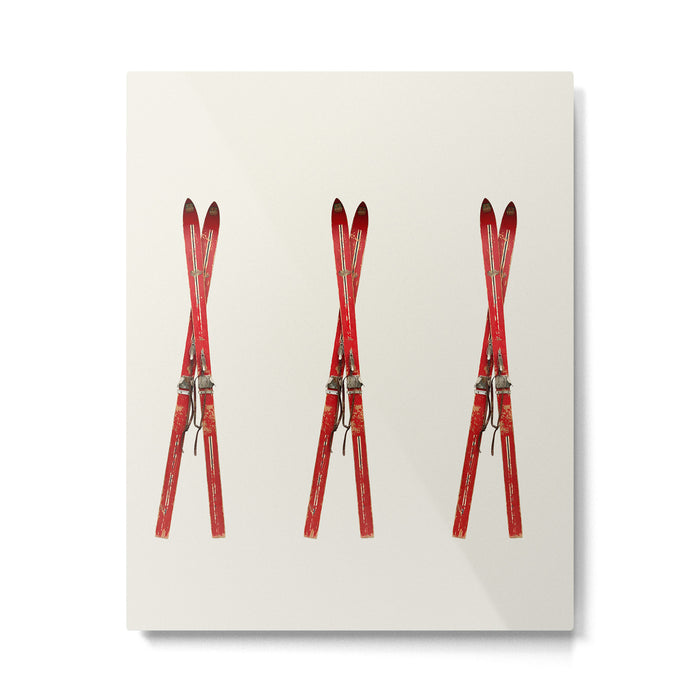 Vintage Skis Metal Print Gallery Image 1
