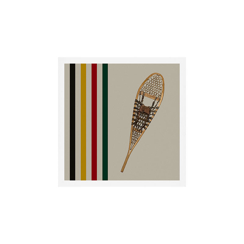 Vintage Snowshoe With Stripes Art Print Gallery Image 1