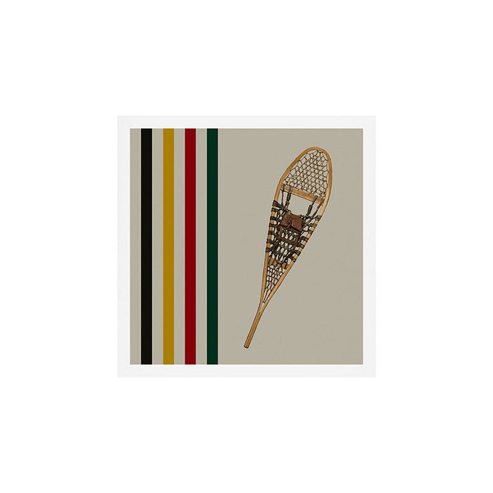 Vintage Snowshoe With Stripes Art Print Gallery Image 1