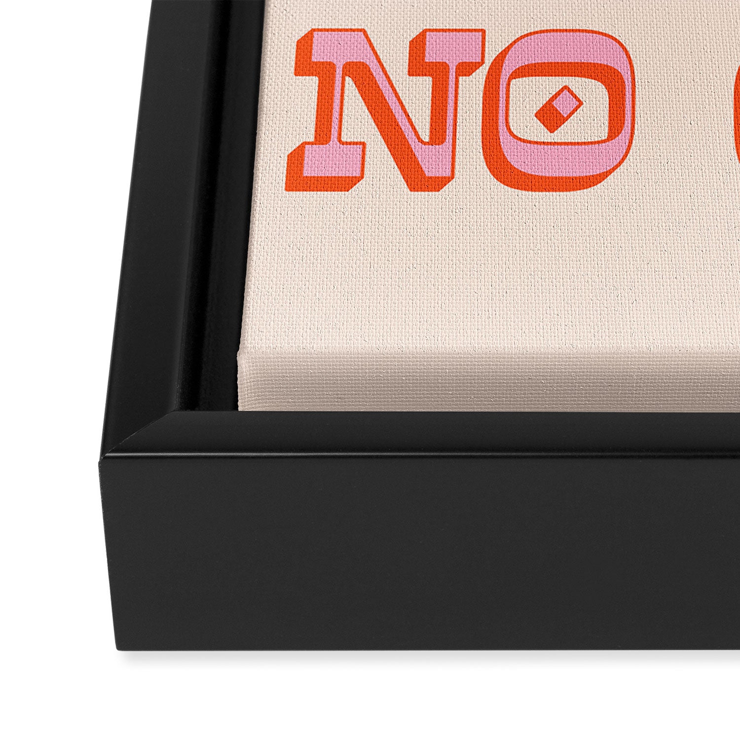 "All hat no cattle" in pink and orange retro western letters Framed Canvas Print Gallery Image 3