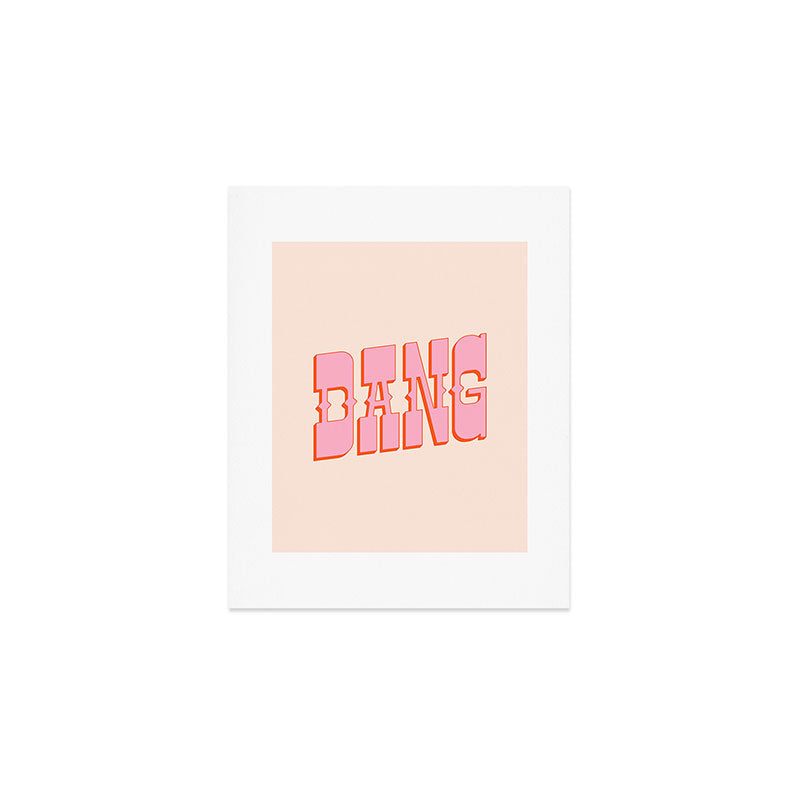 DANG - western style saloon font in retro mod colors (bright pink and orange) Art Print Gallery Image 1