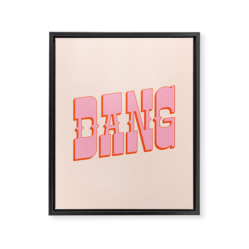 DANG - western style saloon font in retro mod colors (bright pink and orange) Framed Canvas Print Gallery Image 8