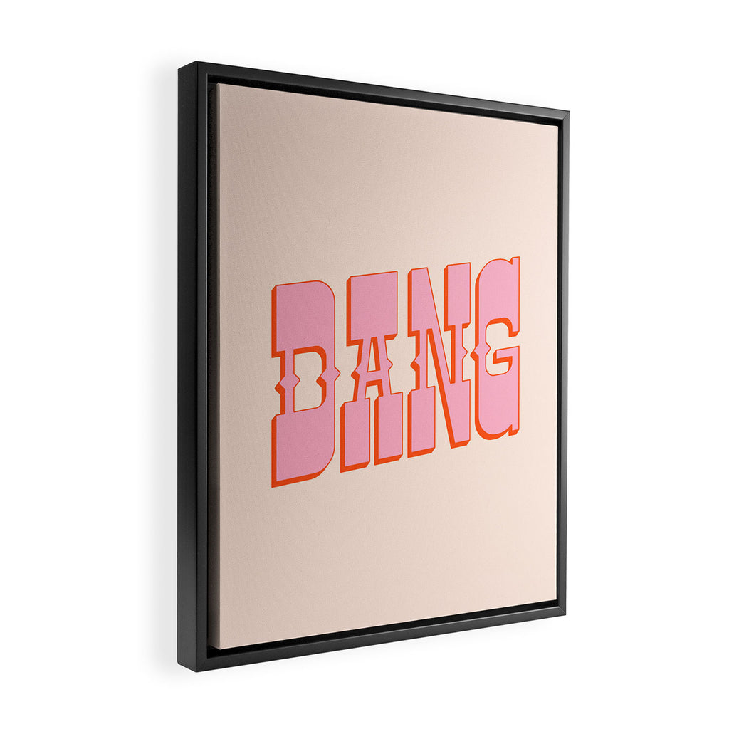 DANG - western style saloon font in retro mod colors (bright pink and orange) Framed Canvas Print Gallery Image 2