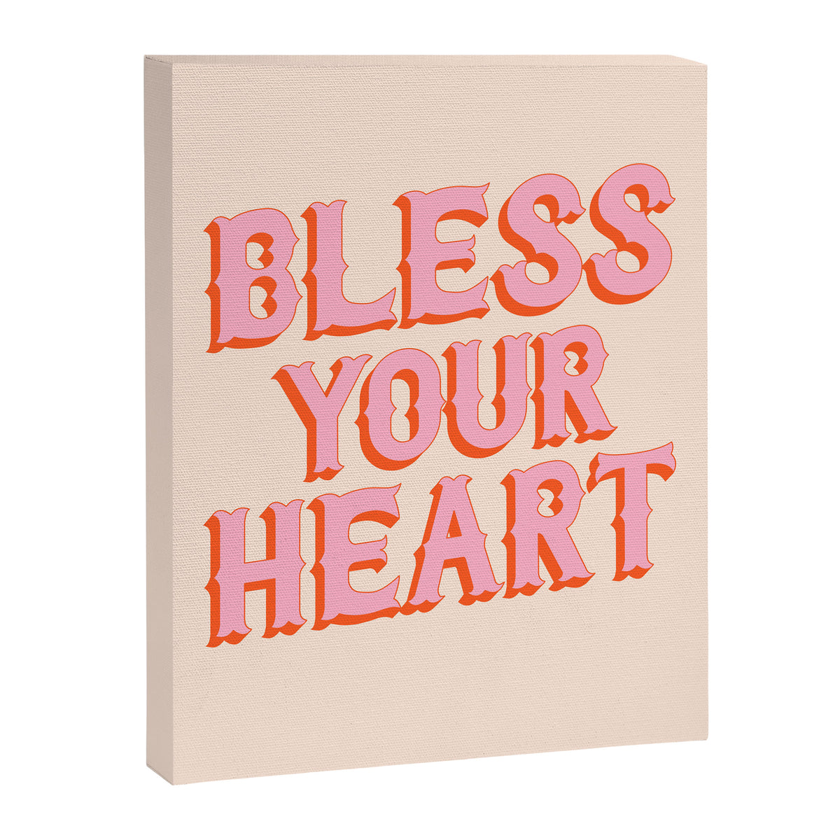 Southern Snark: Bless your heart (bright pink and orange) Canvas Print Gallery Image 8