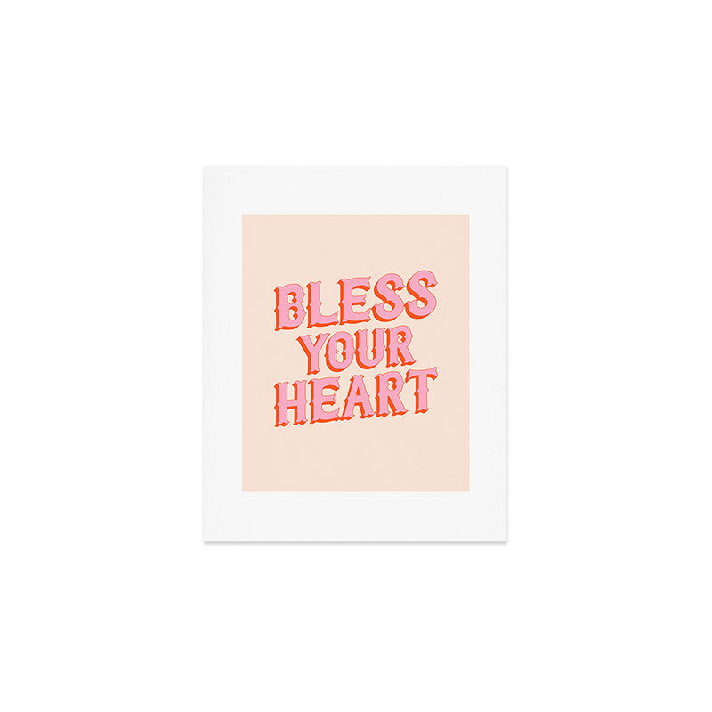 Southern Snark: Bless your heart (bright pink and orange) Art Print Gallery Image 1