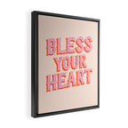 Southern Snark: Bless your heart (bright pink and orange) Framed Canvas Print Gallery Image 2