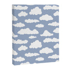 Sunny Summer Sky: White Cartoon Clouds in a Blue Sky Pattern Canvas Print Gallery Image 8