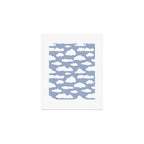 Sunny Summer Sky: White Cartoon Clouds in a Blue Sky Pattern Art Print Gallery Image 1