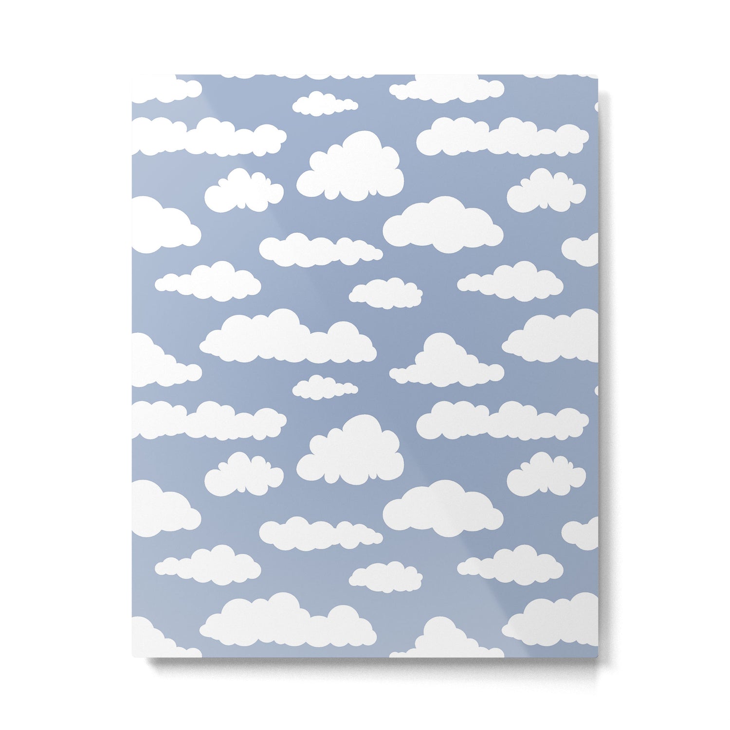 Sunny Summer Sky: White Cartoon Clouds in a Blue Sky Pattern Metal Print Gallery Image 6