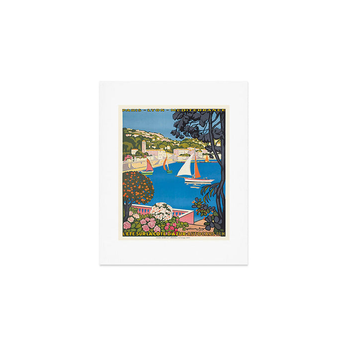 1926 FRANCE Summer On The Cote D'Azur Travel Poster Art Print Gallery Image 1