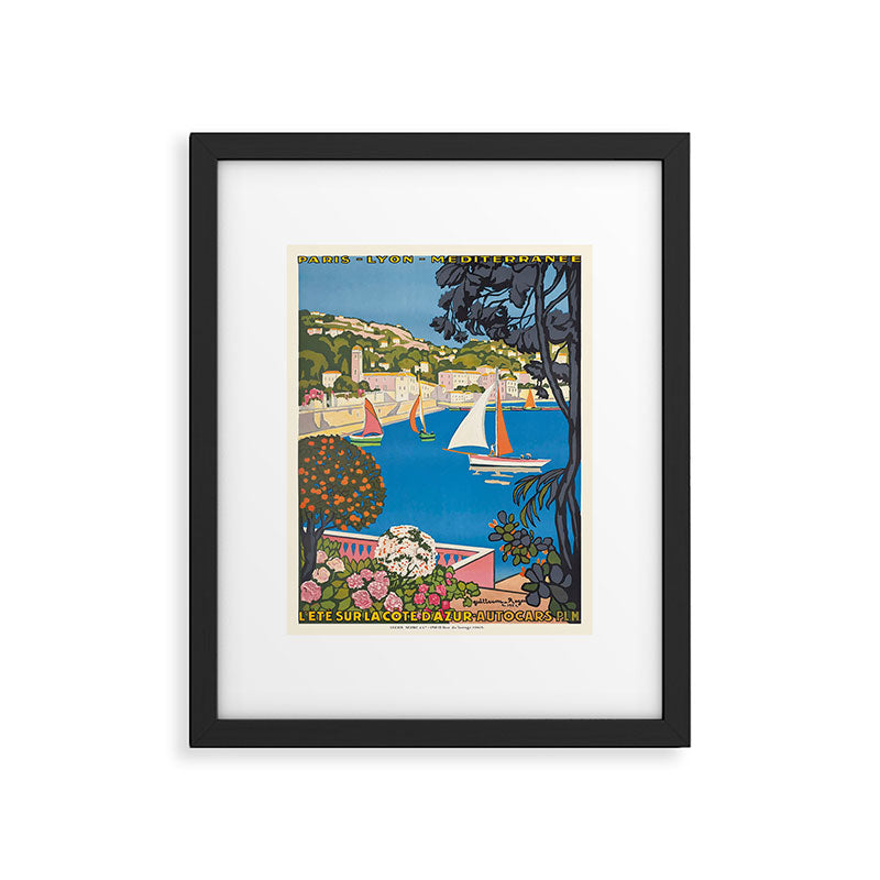 1926 FRANCE Summer On The Cote D'Azur Travel Poster Framed Art Print Gallery Image 5