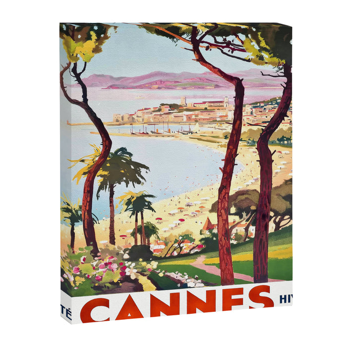1938 France Cannes Cote D'Azur Travel Poster Canvas Print Gallery Image 1