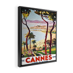 1938 France Cannes Cote D'Azur Travel Poster Framed Canvas Print Gallery Image 2
