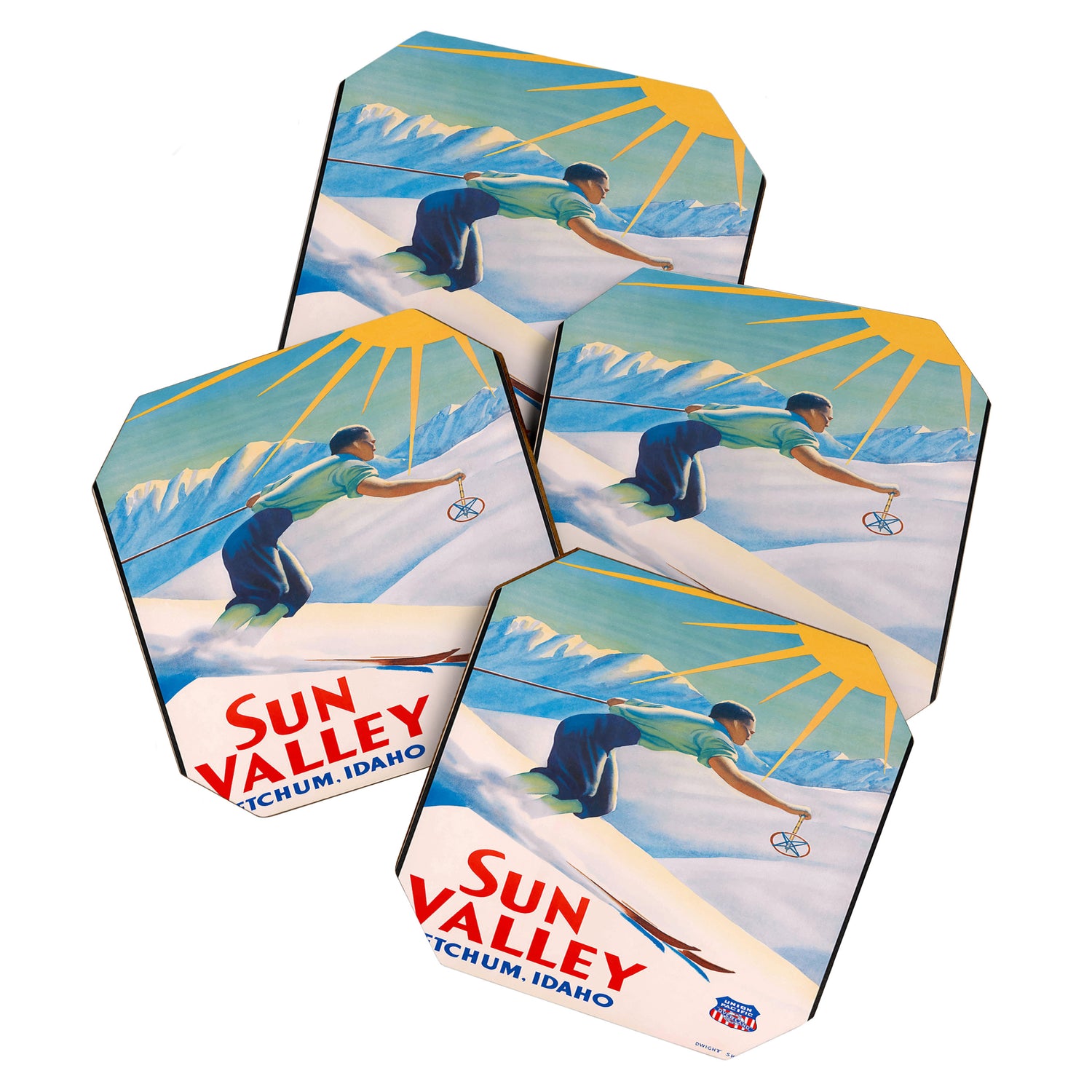 1940 Sun Valley Union Pacific Poster Coaster Gallery Image 1