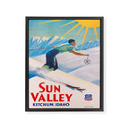 1940 Sun Valley Union Pacific Poster Framed Canvas Print Gallery Image 6