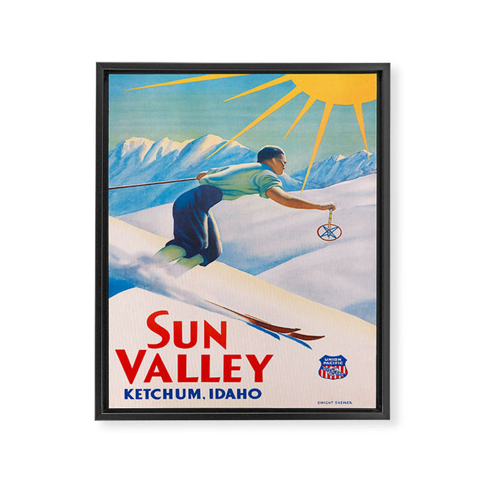 1940 Sun Valley Union Pacific Poster Framed Canvas Print Gallery Image 1