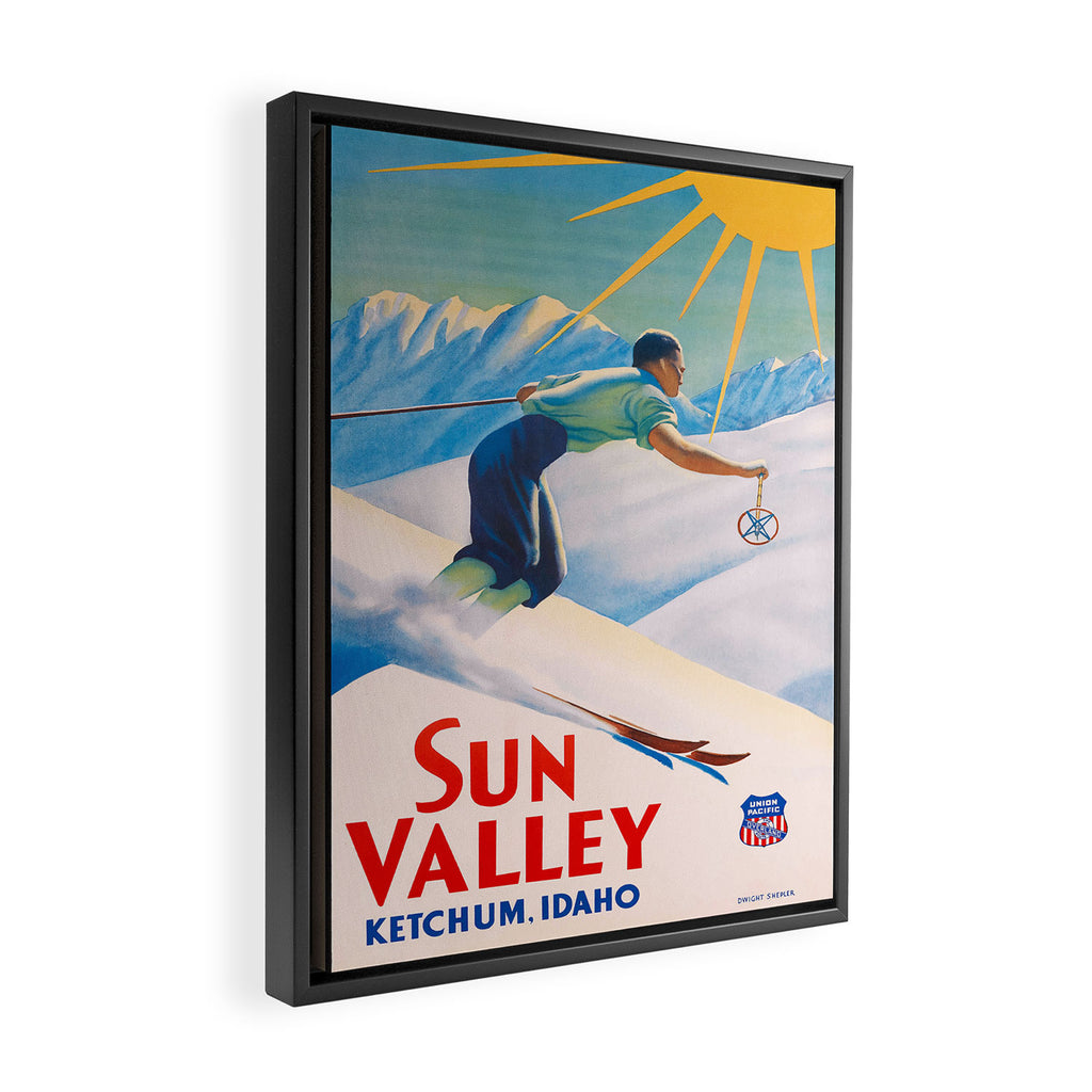 1940 Sun Valley Union Pacific Poster Framed Canvas Print Gallery Image 2