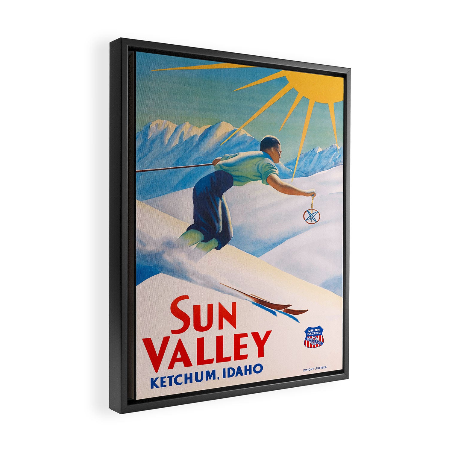 1940 Sun Valley Union Pacific Poster Framed Canvas Print Gallery Image 2