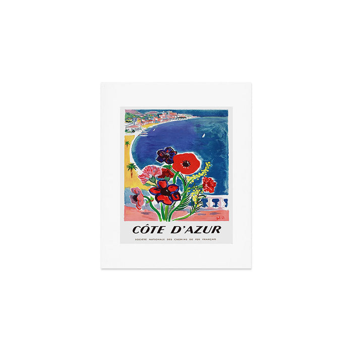 1947 FRANCE Cote d'Azur Travel Poster Art Print Gallery Image 1