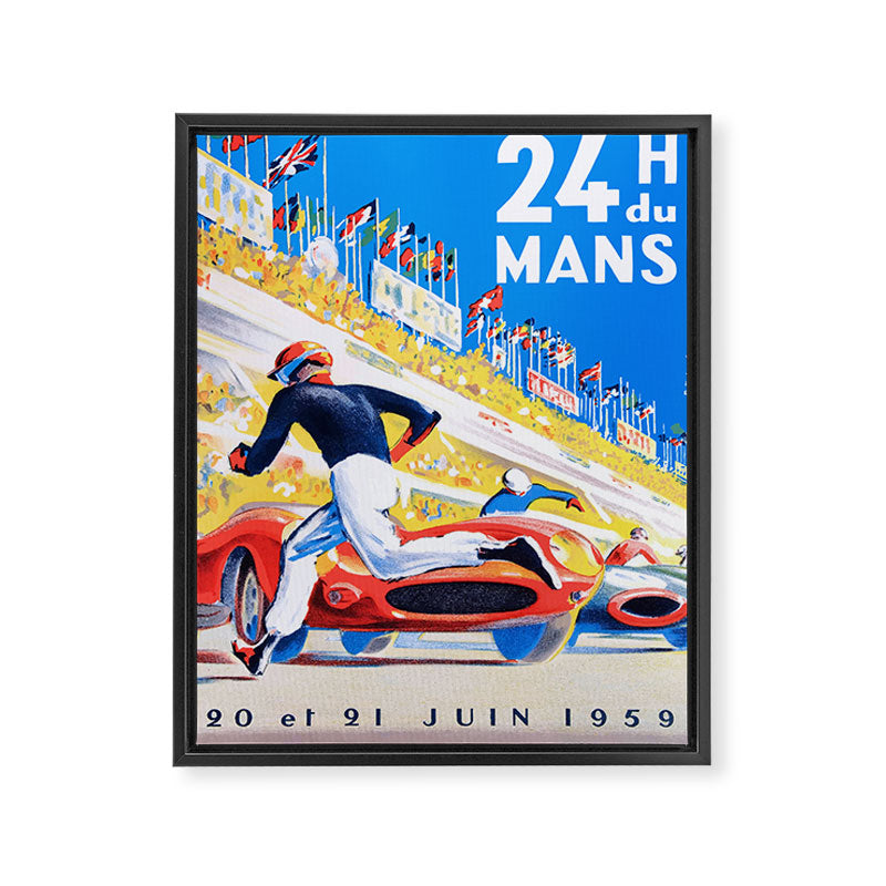 1959 24 Hours of Le Mans Race Poster Framed Canvas Print Gallery Image 6