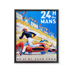 1959 24 Hours of Le Mans Race Poster Framed Canvas Print Gallery Image 6