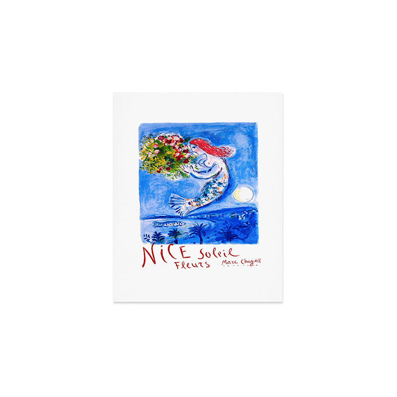 1962 FRANCE Marc Chagall Nice Soleil Fleurs Travel Poster Art Print Gallery Image 1