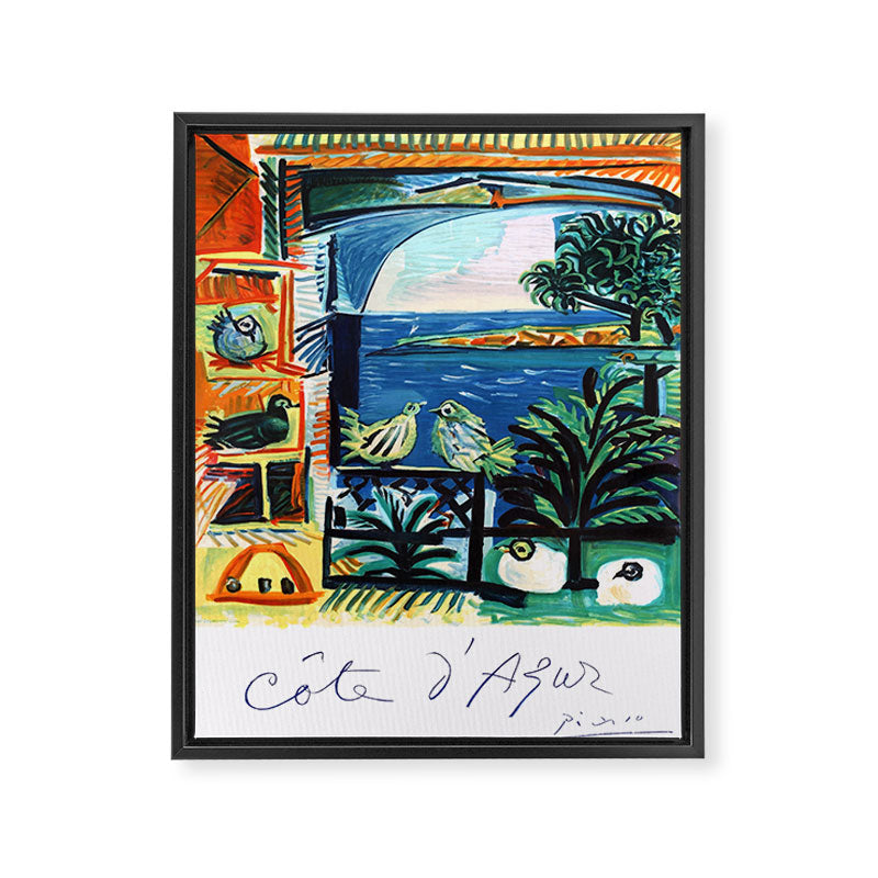 1962 Picasso COTE D'AZUR French Riviera Travel Poster Framed Canvas Print Gallery Image 6