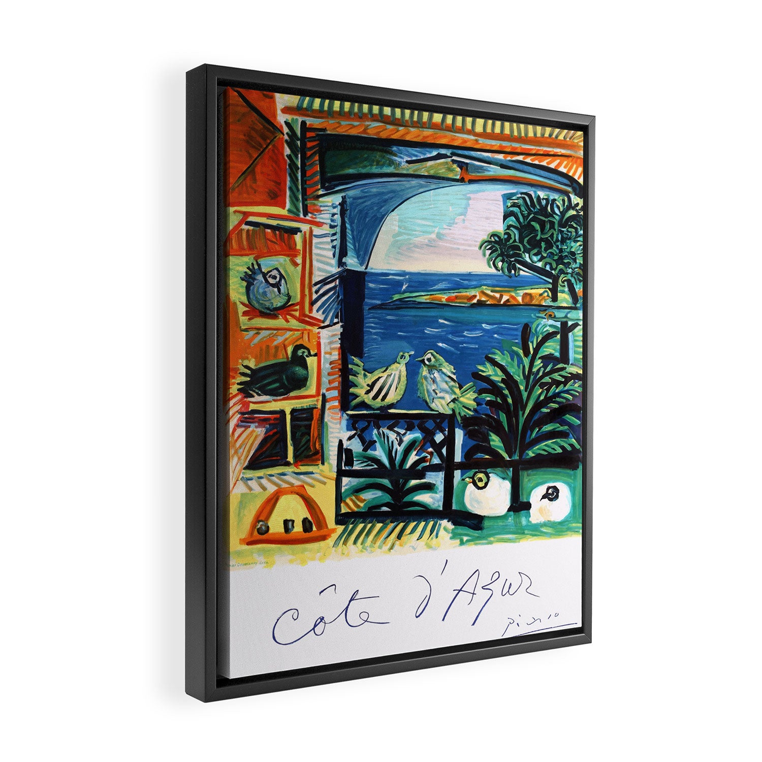 1962 Picasso COTE D'AZUR French Riviera Travel Poster Framed Canvas Print Gallery Image 2