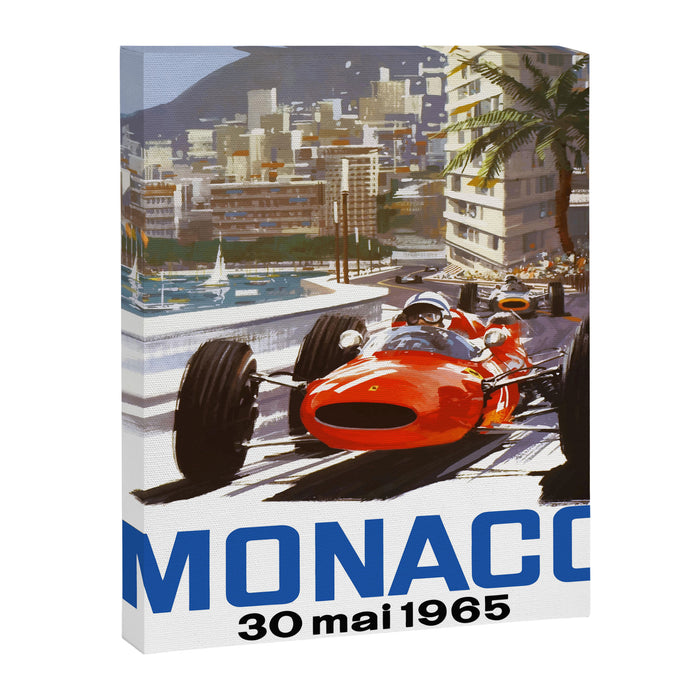 1965 Monaco Grand Prix Racing Poster Canvas Print Gallery Image 1