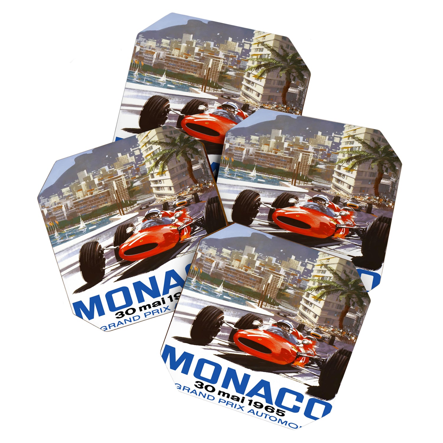 1965 Monaco Grand Prix Racing Poster Coaster Gallery Image 1