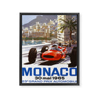 1965 Monaco Grand Prix Racing Poster Framed Canvas Print Gallery Image 6