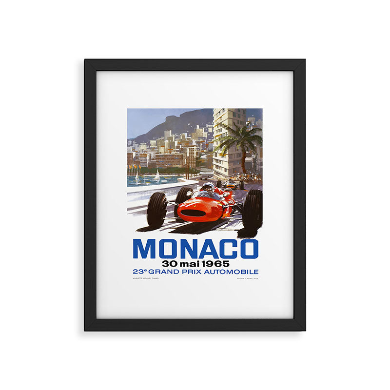 1965 Monaco Grand Prix Racing Poster Framed Art Print Gallery Image 5