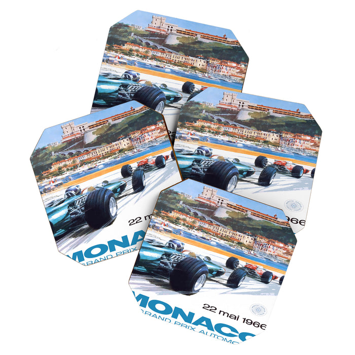 1966 MONACO Grand Prix Racing Poster Coaster Gallery Image 1