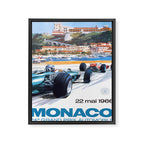 1966 MONACO Grand Prix Racing Poster Framed Canvas Print Gallery Image 6