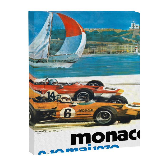 1970 MONACO Grand Prix Racing Poster Canvas Print Gallery Image 1
