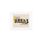 Greetings From Texas - Beige Art Print Gallery Image 1