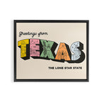 Greetings From Texas - Beige Framed Canvas Print Gallery Image 6