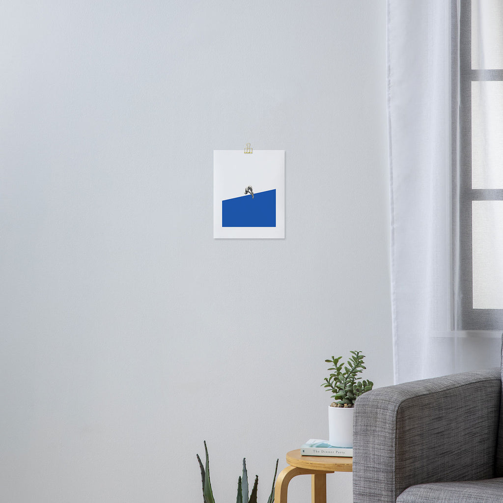 Diver (blue) Art Print Gallery Image 3