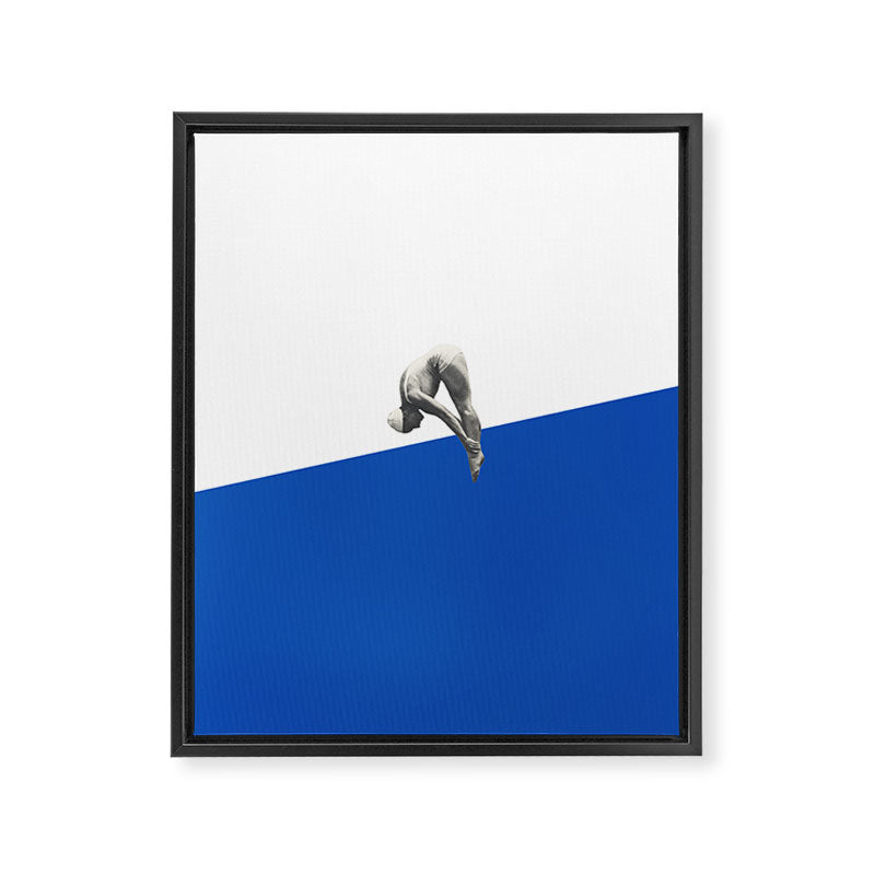 Diver (blue) Framed Canvas Print Gallery Image 6
