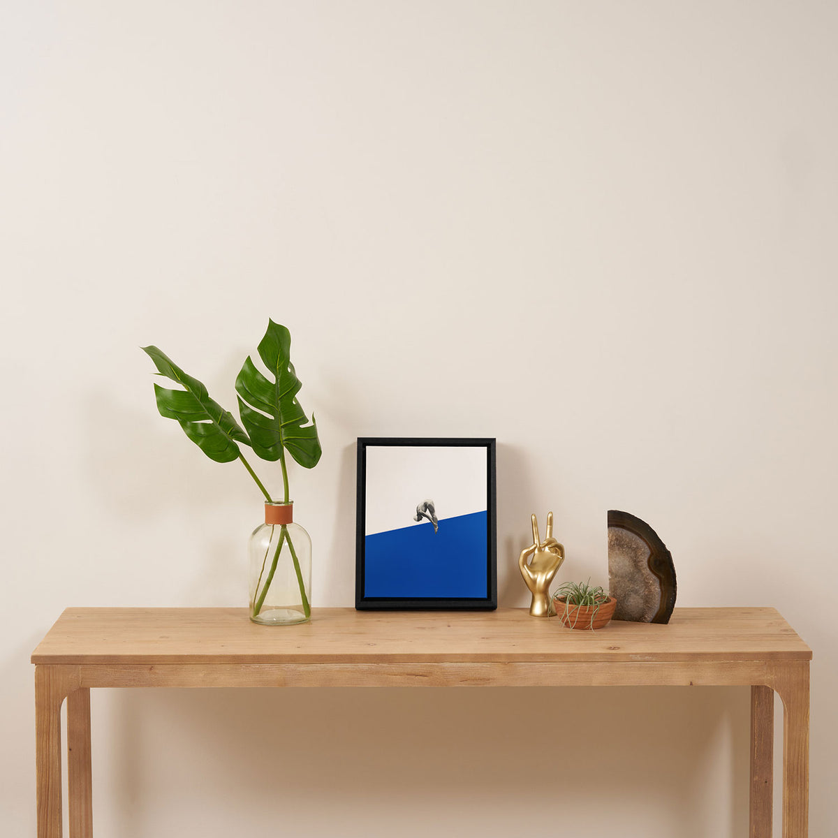 Diver (blue) Framed Canvas Print Gallery Image 4