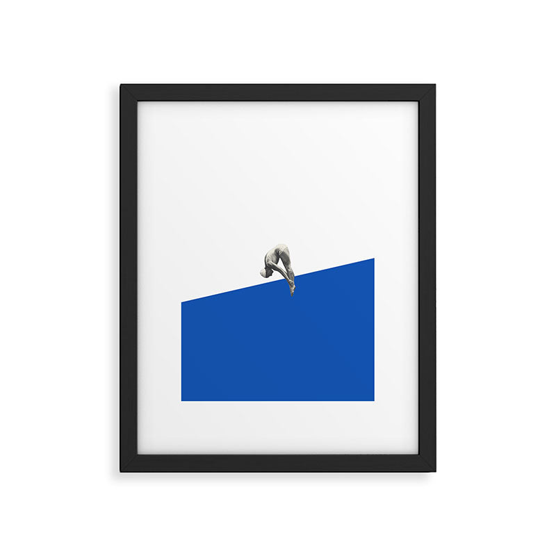 Diver (blue) Framed Art Print Gallery Image 5