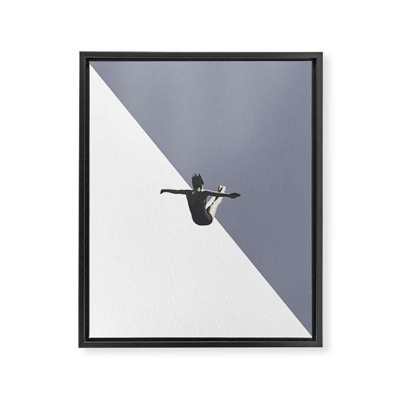 Diver (grey) Framed Canvas Print Gallery Image 6