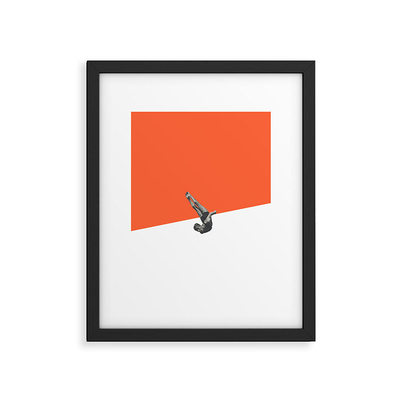 Diver (orange) Framed Art Print Gallery Image 5