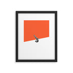 Diver (orange) Framed Art Print Gallery Image 5