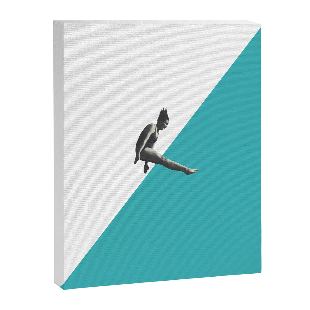 Diver (turquoise) Canvas Print Gallery Image 6