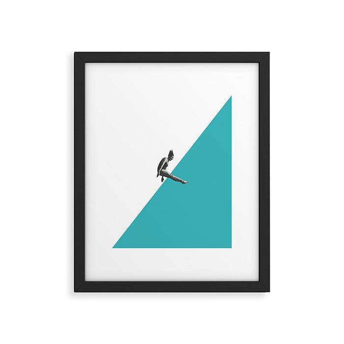 Diver (turquoise) Framed Art Print Gallery Image 1