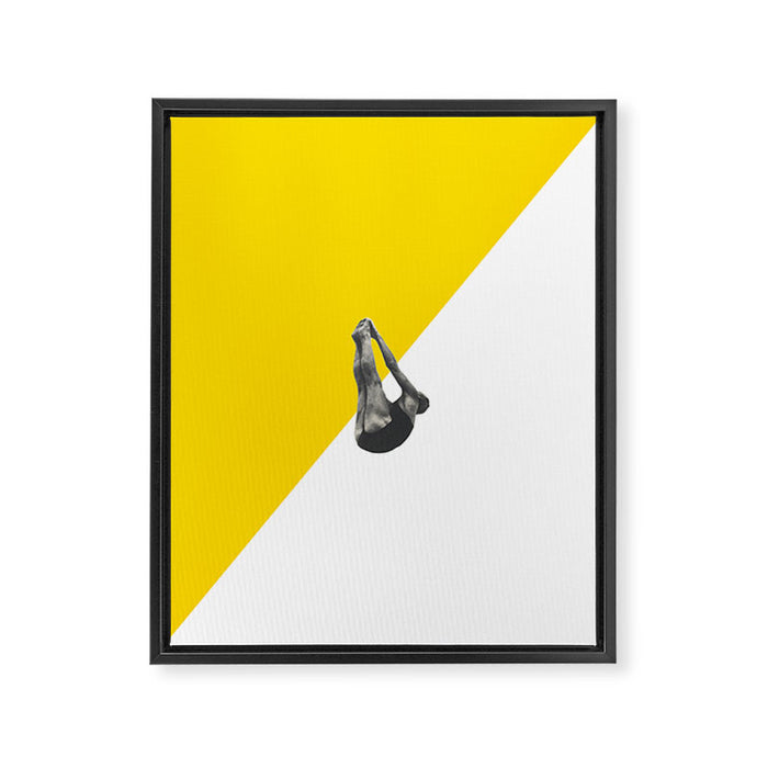 Diver (yellow) Framed Canvas Print Gallery Image 1