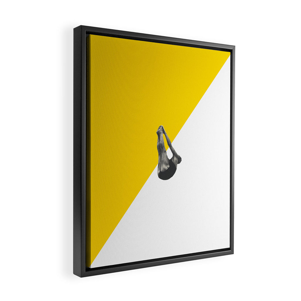 Diver (yellow) Framed Canvas Print Gallery Image 2
