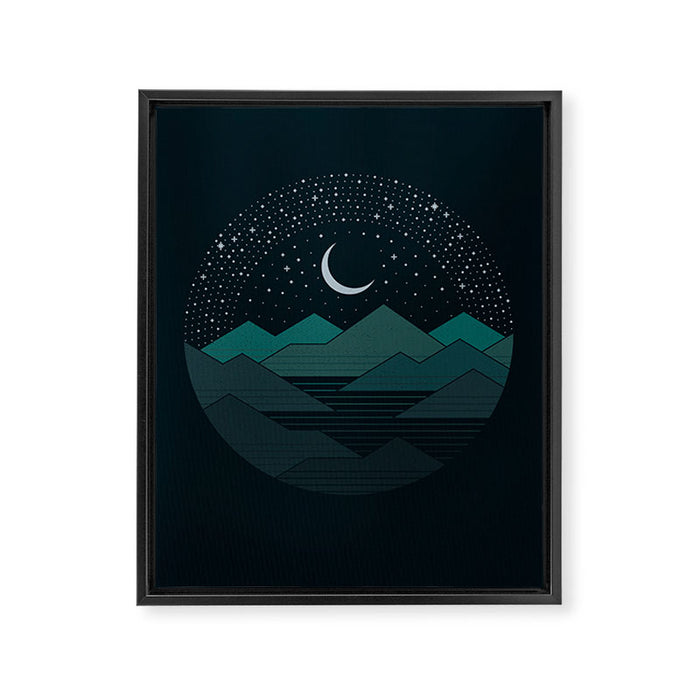 Between The Mountains And The Stars Framed Canvas Print Gallery Image 1